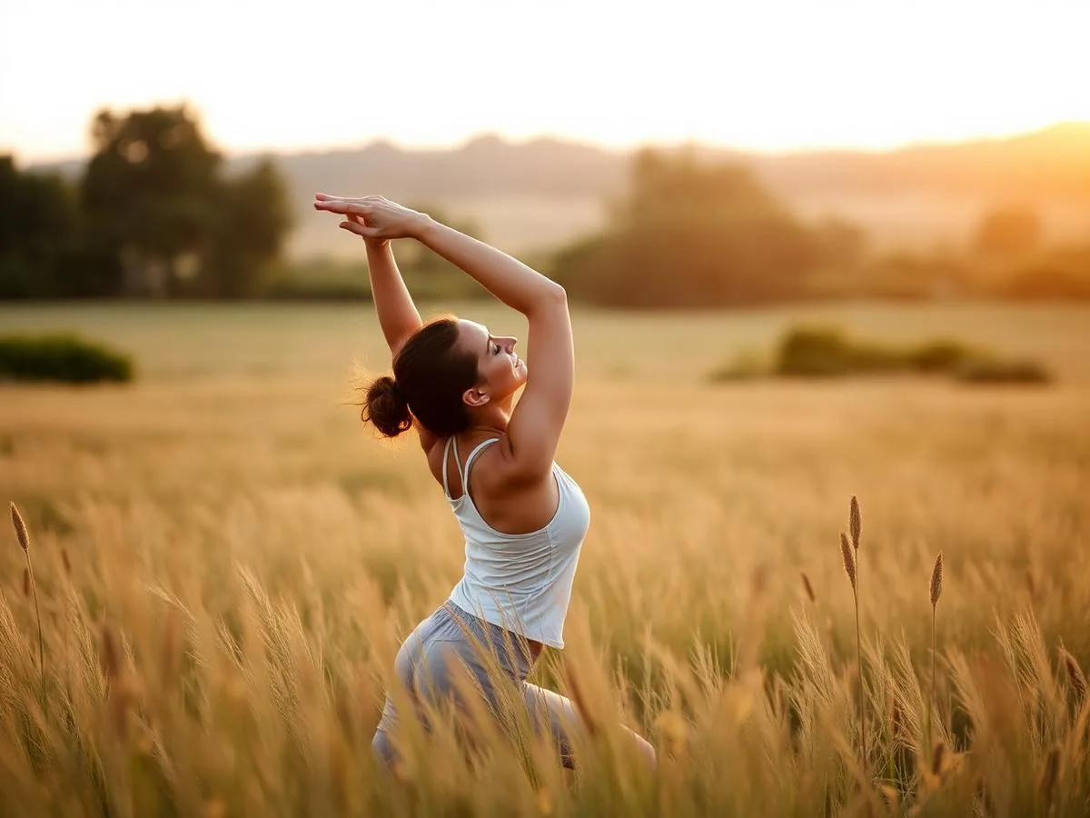 Person stretching outdoors at sunrise — chiropractic wellness in Ohio